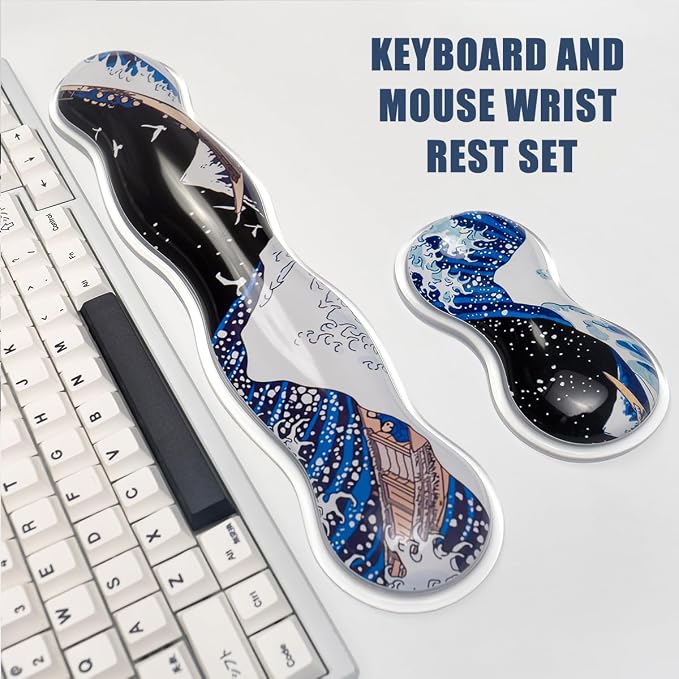 Ergonomic Silicone Gel Keyboard and Mouse Wrist Rest Set – Clear Wrist Rest - Image 5