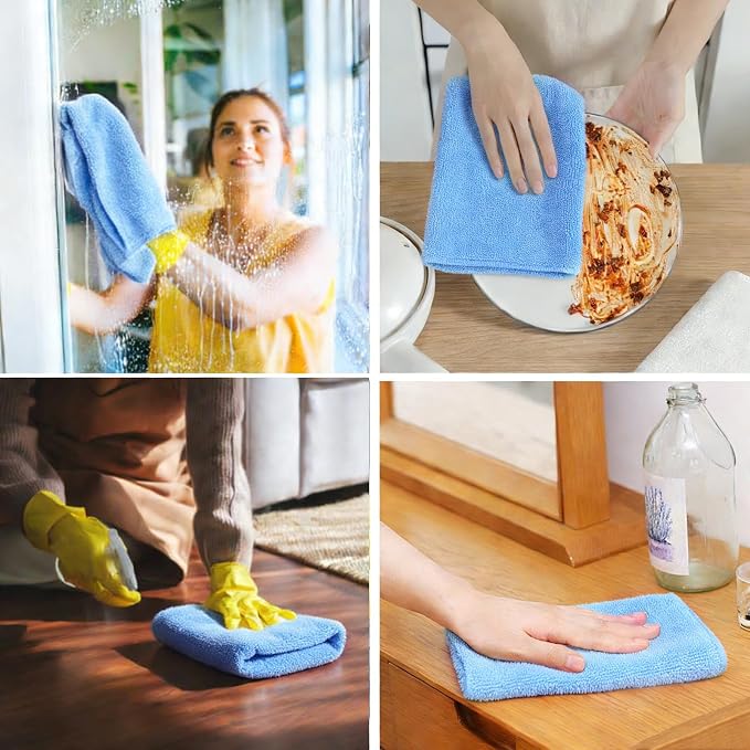 4 Pcs Extra Large Microfiber Cleaning Cloth 30 x 20 Inch Reusable Thick - Image 3