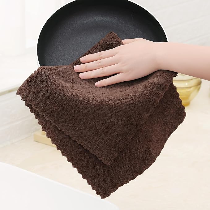 Homaxy 12 Pack Dish Towels for Kitchen, Super Soft and Absorbent Coral Velvet - Image 4