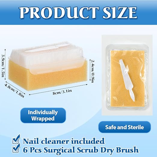 6 Pcs Surgical Hand Scrub Brush - Image 3