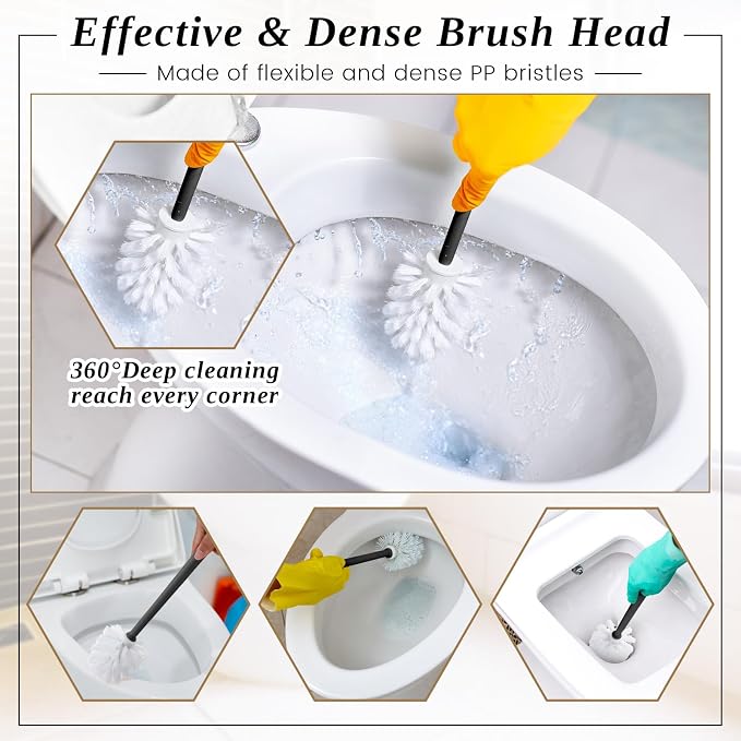 15 Sets Toilet Holder and Brush Set 16.14 Inch Toilet Bowl Cleaner Brush - Image 5