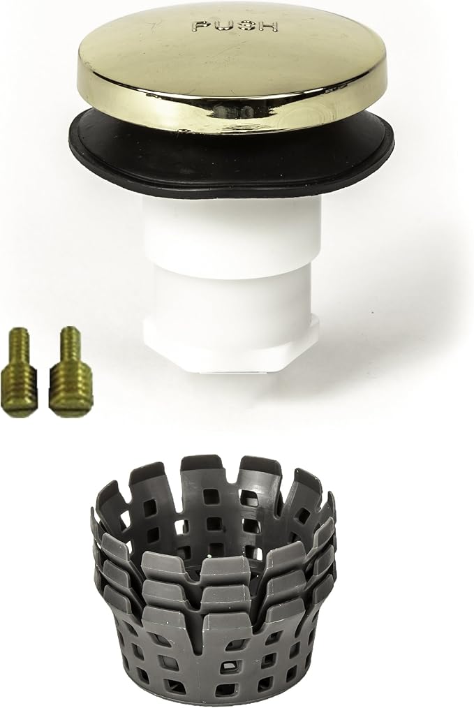 PF0936-PB Toe Touch Bath Tub/Bathtub Drain Stopper Includes 3/8" and 5/16" by PermaFLOW