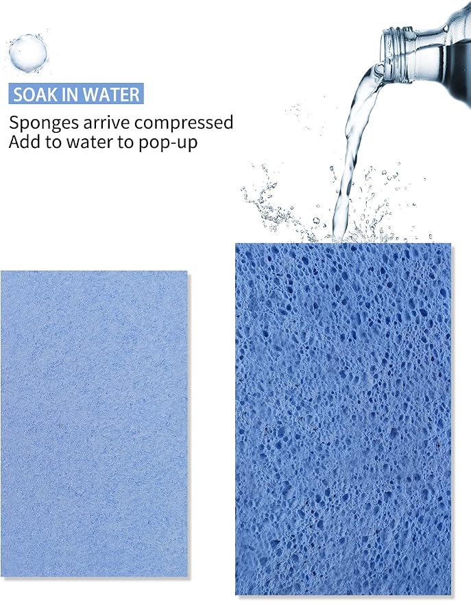 8-Pack Pop-Up Cellulose Sponges – Large, Compressed, Eco-Friendly & Plastic-Free - Image 4