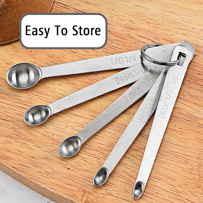 5PCS 1/16 Teaspoon Single Tiny Measuring Spoon, Small Individual Stainless - Image 4