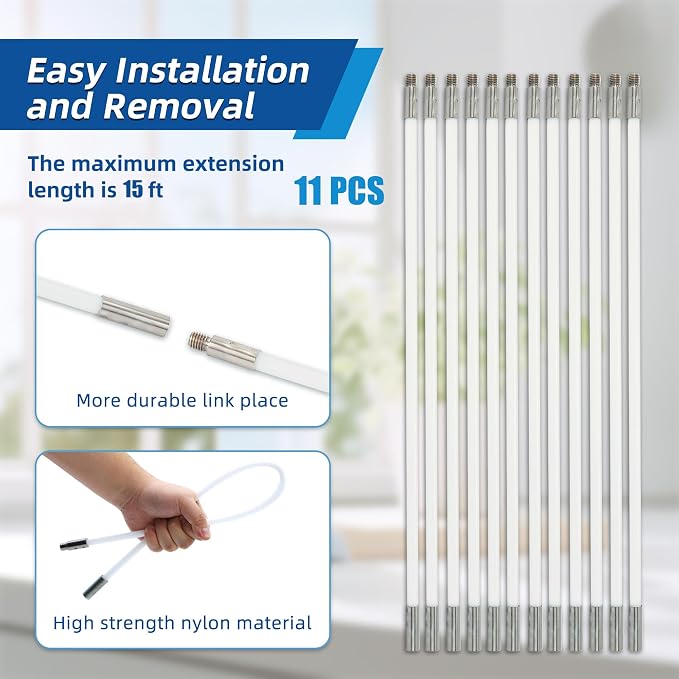 15 Feet Dryer Vent Cleaning Brush Kit, fireplaces, Ventilation ducts - Image 3