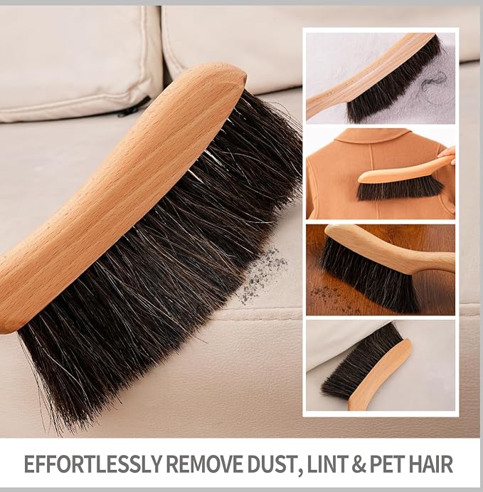 Horse Hair Brush Hand Broom Dusting Brush - Image 6