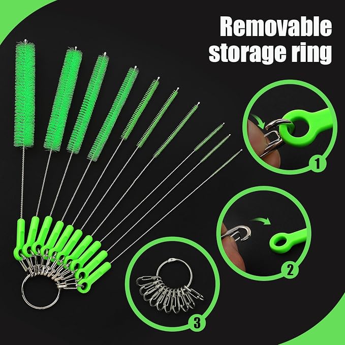 Long Straw Cleaning Brushes 10.5" Baby Bottle Cleaning Brushes, 10 Different - Image 6