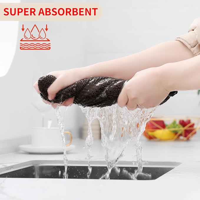 Kitinjoy 100% Cotton Waffle Weave Kitchen Hand Towels - Image 3