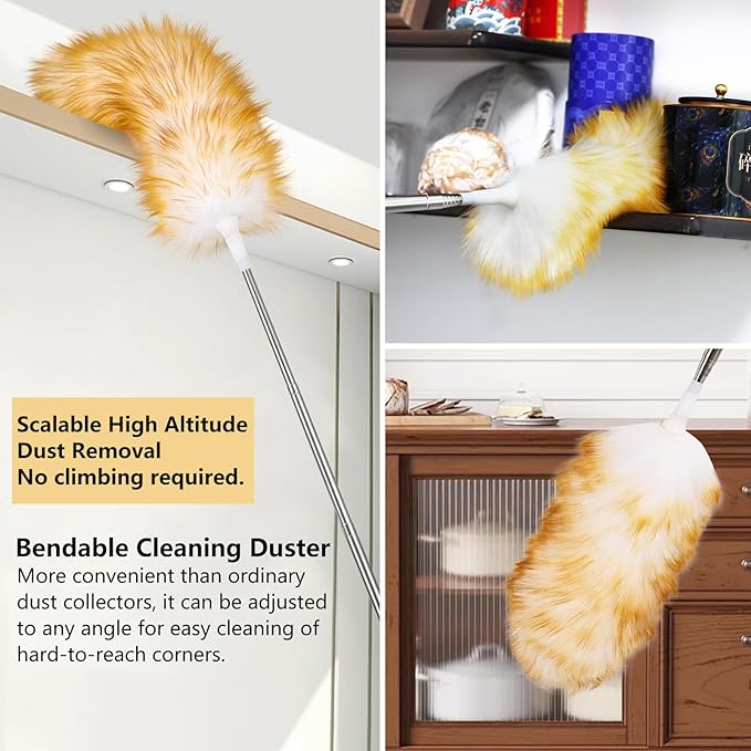 Lambswool Extendable Duster 29-110 Inch, Anti-Static Flexible Head, Stainless - Image 6
