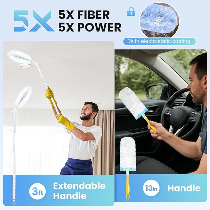 Duster Kit for Swiffer® Duster Refill: 50 Heavy Duty Refills + 2 Handles | 3X - Image 4