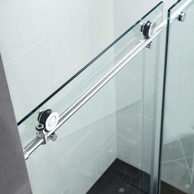 Woodbridge Frameless Single Sliding Shower Doors in Polished Chrome Finish - Image 11