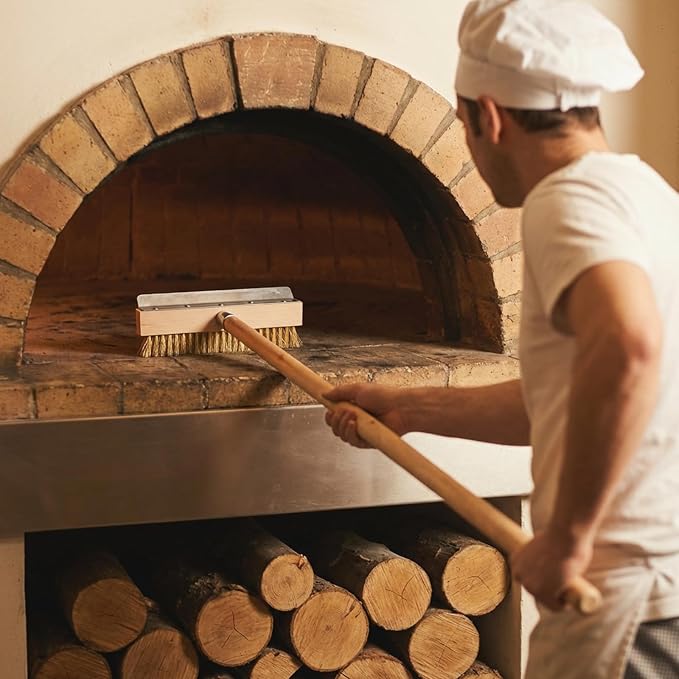 1 Pack 37 Inch Wood Handle Pizza Oven Brush - Image 3