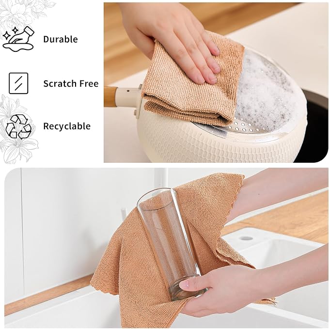 80 Pack Microfiber Cleaning Cloth Roll, Lint Free Rags & Tear Away Reusable - Image 2