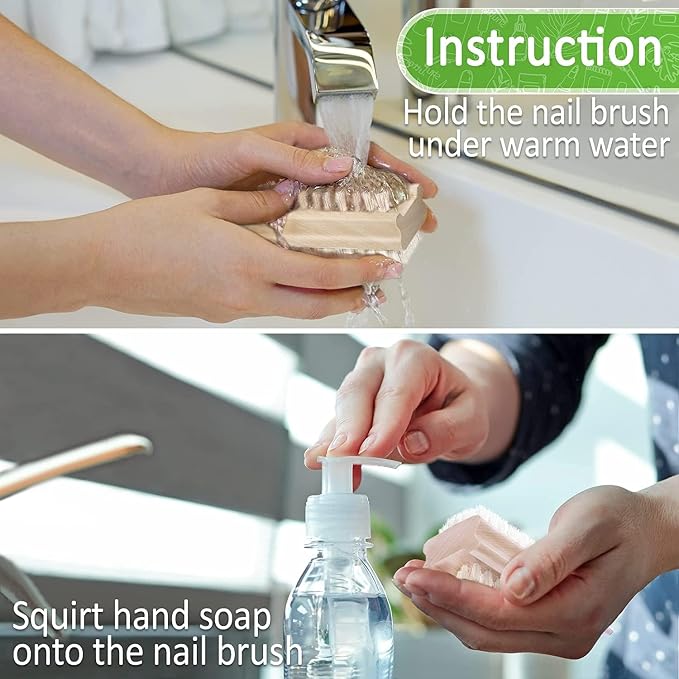 Konex Non-Slip Wooden Two-sided Hand and Nail Brush - Image 3