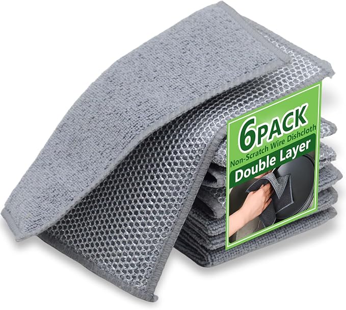 6Pack Double Side Wire Dishcloth, Upgrade Wire Cleaning Cloths, Soft by Unknown