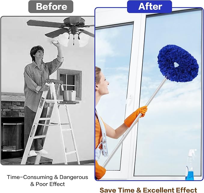 Ceiling Fan Cleaner Duster Reusable Microfiber Ceiling Fan Blade Cleaner - Image 4