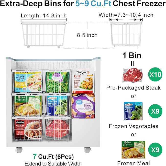 iSPECLE Chest Freezer Organizer Bins - Image 2