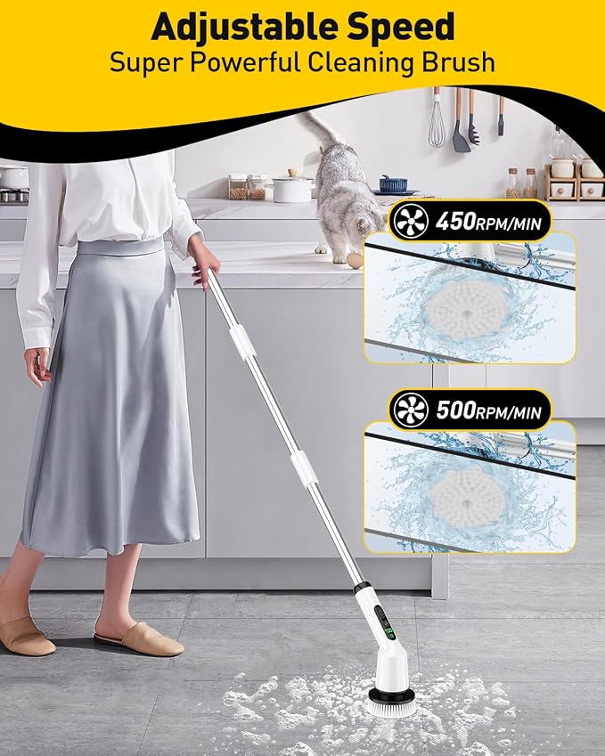 Electric Spin Scrubber for Cleaning Bathroom, Shower Scrubber Cordless Cleaning - Image 3