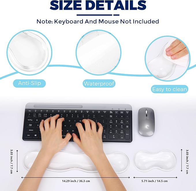 Gel Wrist Rest for Keyboard and Mouse, Wrist Rest for Keyboard, Mouse Wrist - Image 4