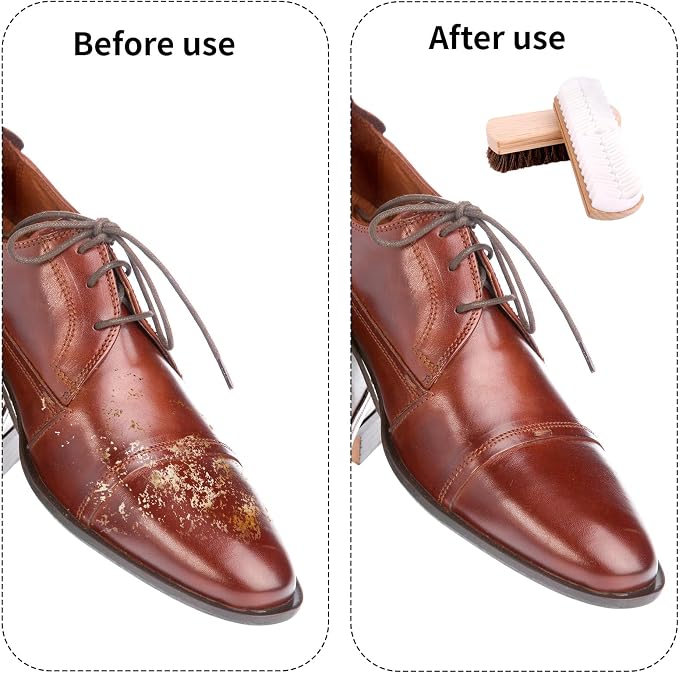 2pcs Horsehair & Rubber Shoe Brush Set, 2 Styles Boot Magic Eraser Cleaning - Image 4