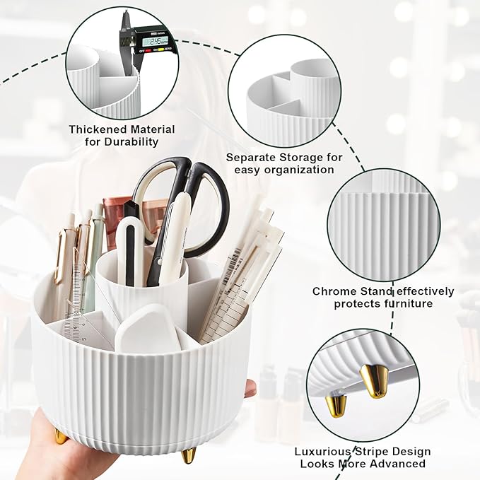 Diesisa Makeup Brush Holder Organizer, 360° Rotating Makeup Brush Organizer - Image 4