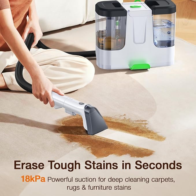 LABIGO Upholstery & Couch Cleaner Machine, 18Kpa Portable Carpet Cleaner Machine - Image 3