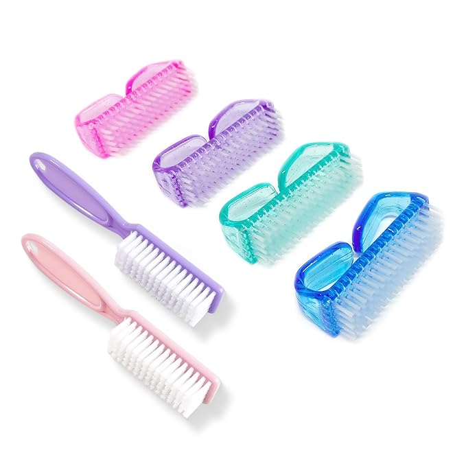 6 Pack Handle Grip Nail Cleaning Brush, Fingernail Brush Cleaner Scrub Brush Kit by Qeedy