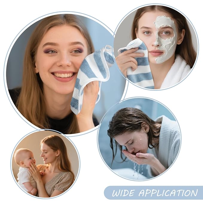 SINLAND Microfiber Facial Cloths Fast Drying Washcloth 8inch x 8inch Absorbent - Image 7