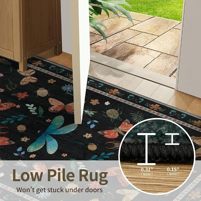 2x6 Floral Runner Rug, Washable Runners - Image 6