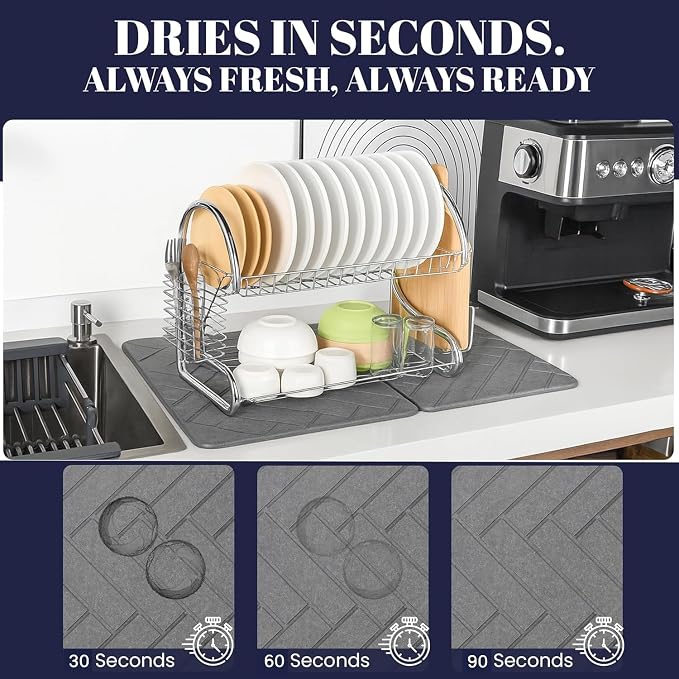 Large Folding Stone Dish Drying Mat - Image 3