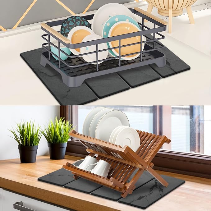 2 PCS Large Stone Dish Drying Mat - Image 6