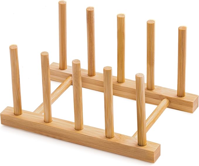 Bamboo Dish Drying Rack for Kitchen Counter and Cabinet, by Oyydecor