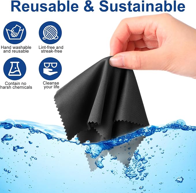 Frienda 12 Pack Large Microfiber Glass Cleaning Cloths 12 x 12 Inch Oversized - Image 3