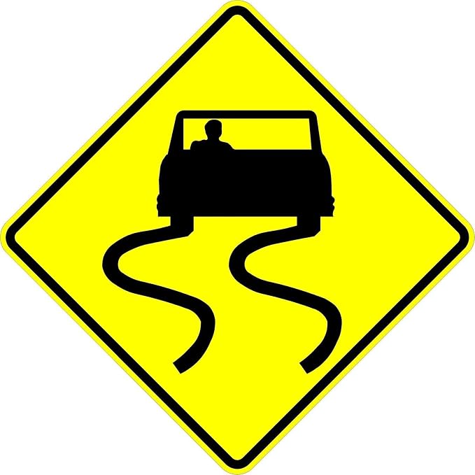 Municipal Supply & Sign Co 18 x 18 Slippery When Wet Sign by MunicipalSupplySignCo