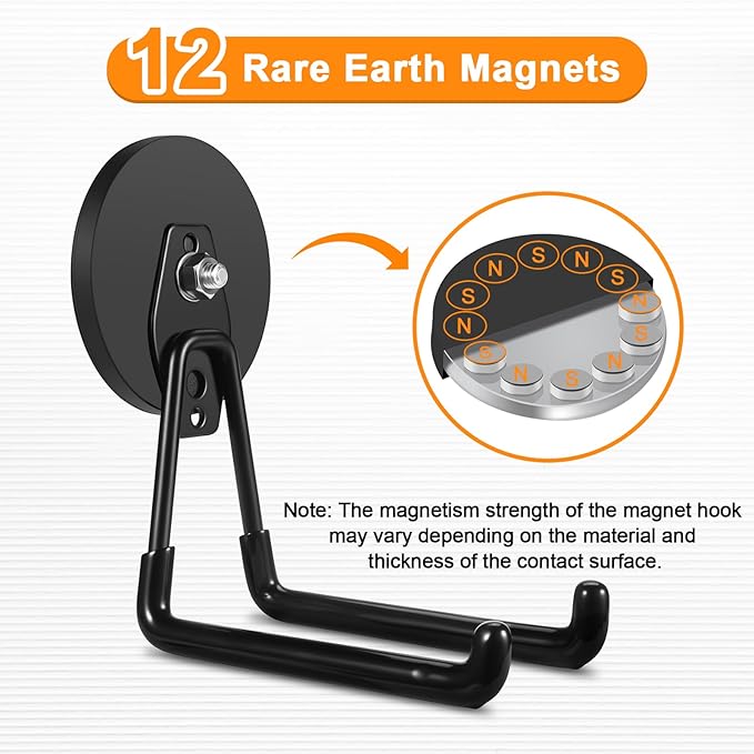 ENUODA Strong Magnetic Hooks Heavy Duty Large Magnet Garage Hooks Storage Hook - Image 3