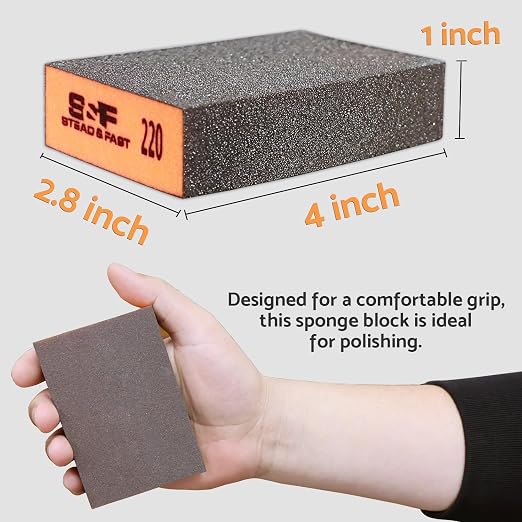 Sanding Sponge 220 Grit 4 Pcs, Coarse Medium Fine Sanding Block, Sander Sponges - Image 5