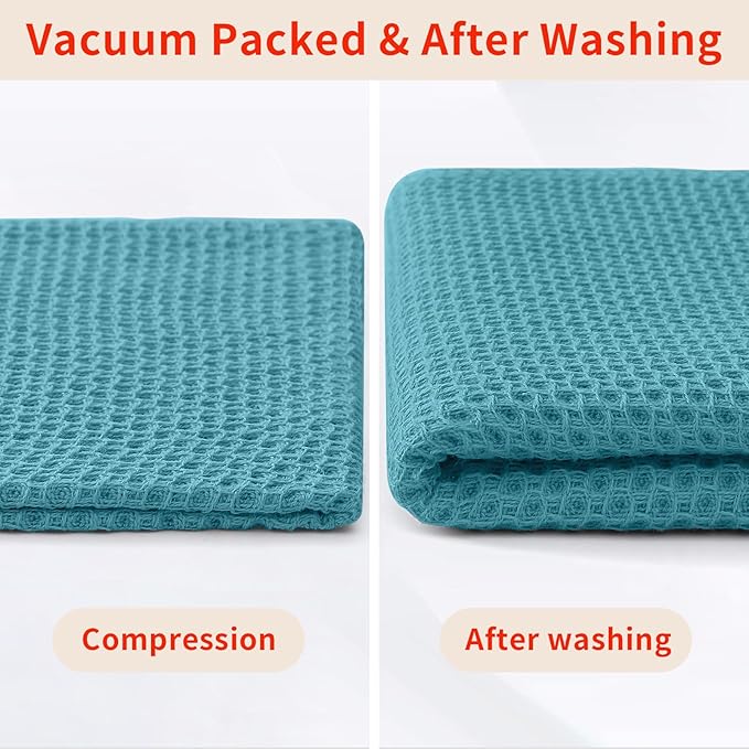 Homaxy 100% Cotton Kitchen Towels and Dishcloths Set, 12 x 12 Inches and 13 x - Image 8