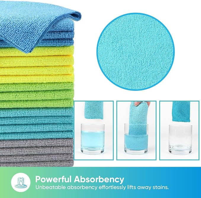 HOMEXCEL Microfiber Cleaning Cloths, 20 Pack Cleaning Rags - Image 4