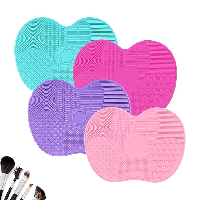 4 Pcs Silicone Make Up Brush Cleaning Mat, Makeup Brush Cleaner Mats, Cosmetic by HexinYigjly