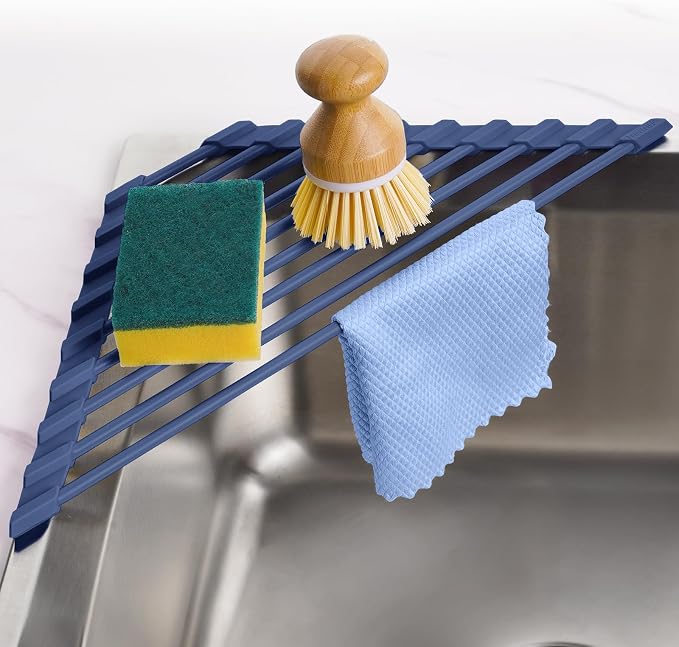 Tomorotec Compact Silicone-Coated Triangle Dish Drying Rack by Tomorotec