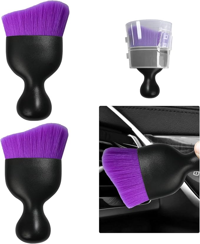 Ziciner 2 PCS Car Detailing Brush, Curved Soft Bristles Auto Removal Dust by Ziciner