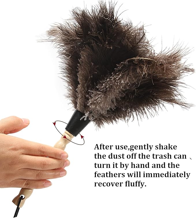 Ostrich Feather Duster 14 inch Feather Duster Fluffy Natural Genuine Ostrich - Image 4