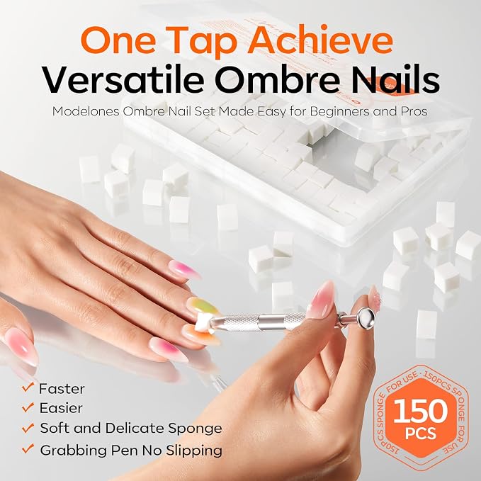 Modelones 150pcs Nail Sponges for Ombre, Nail Art Sponge - Image 5
