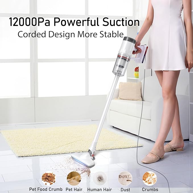 Corded Vacuum Cleaner, Handheld 5-in-1 Stick Lightweight Vacuum Broom Car Vacuum - Image 8