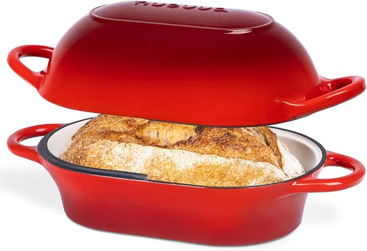 Dutch Oven For Sourdough Bread Baking – Enamelled Cast Iron Bread Loaf Pot – by Nuovva