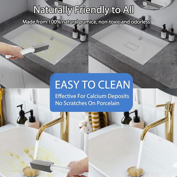 2 Pack Pumice Stone for Toilet Cleaning, Extra Long Handle for Removing Bowl - Image 6