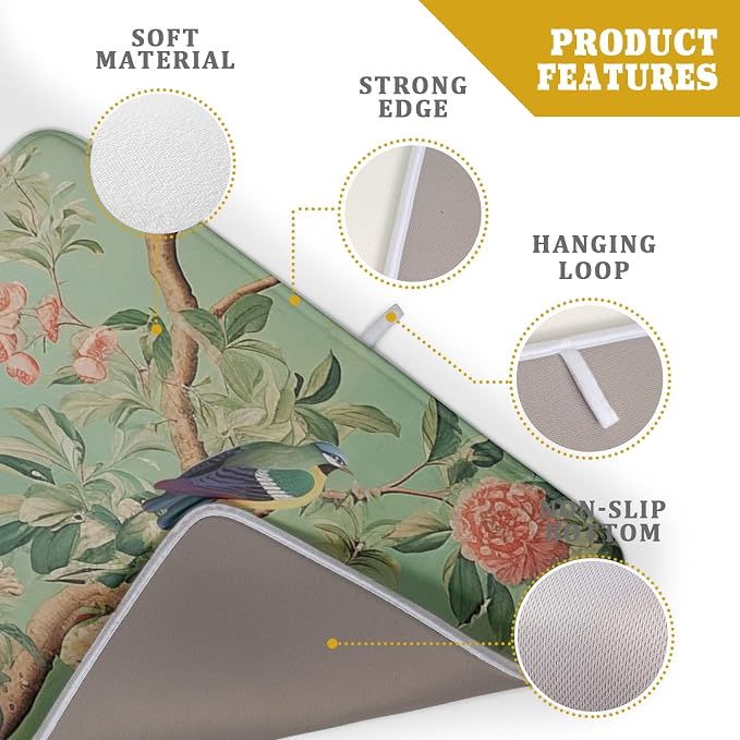 Khope Green Chinoiserie Dish Drying Mat - Image 4