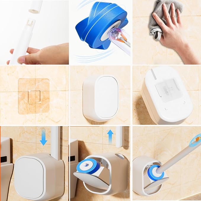 Wall Mounted Disposable Toilet Brush and Holder Toilet Bowl Cleaner - Image 6