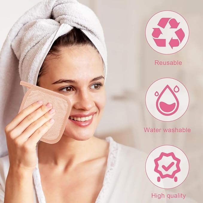 Makeup Remover Cloth 12 Pack, Ultra Soft and Reusable Microfiber Makeup Remover - Image 4