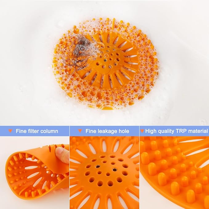 Drain Hair Catcher Durable Silicone Hair Stopper Shower Drain Covers - Image 5